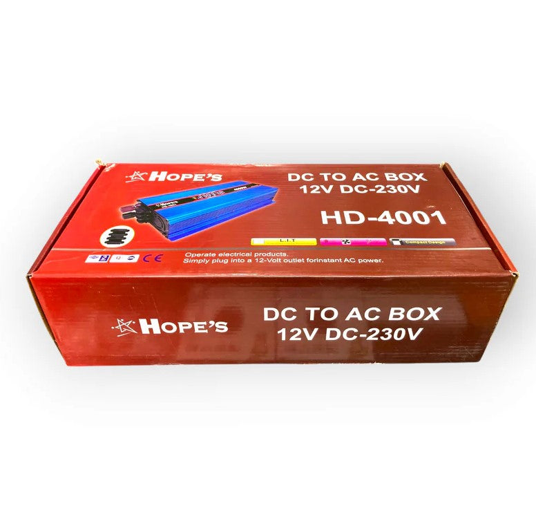 Hopes DC Converter 4000W DC 12V to AC 220V Inverter with Display Screen