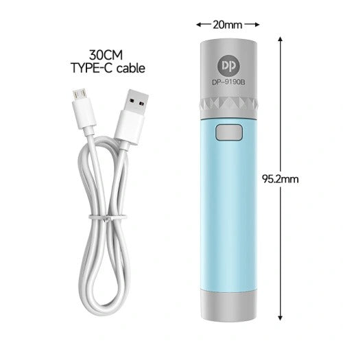 Pocket Torch Light / Flashlight | 3W Zoomable | 1000mAh Type-C Charging DP-9190B