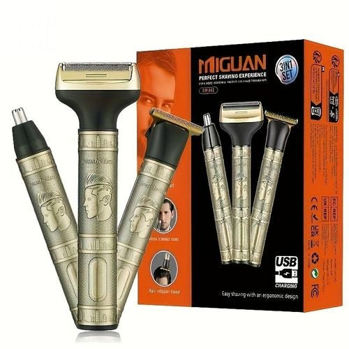 "3-in-1 SM-542 Rechargeable Shaving Machine – Beard, Nose, and Hair Trimmer"