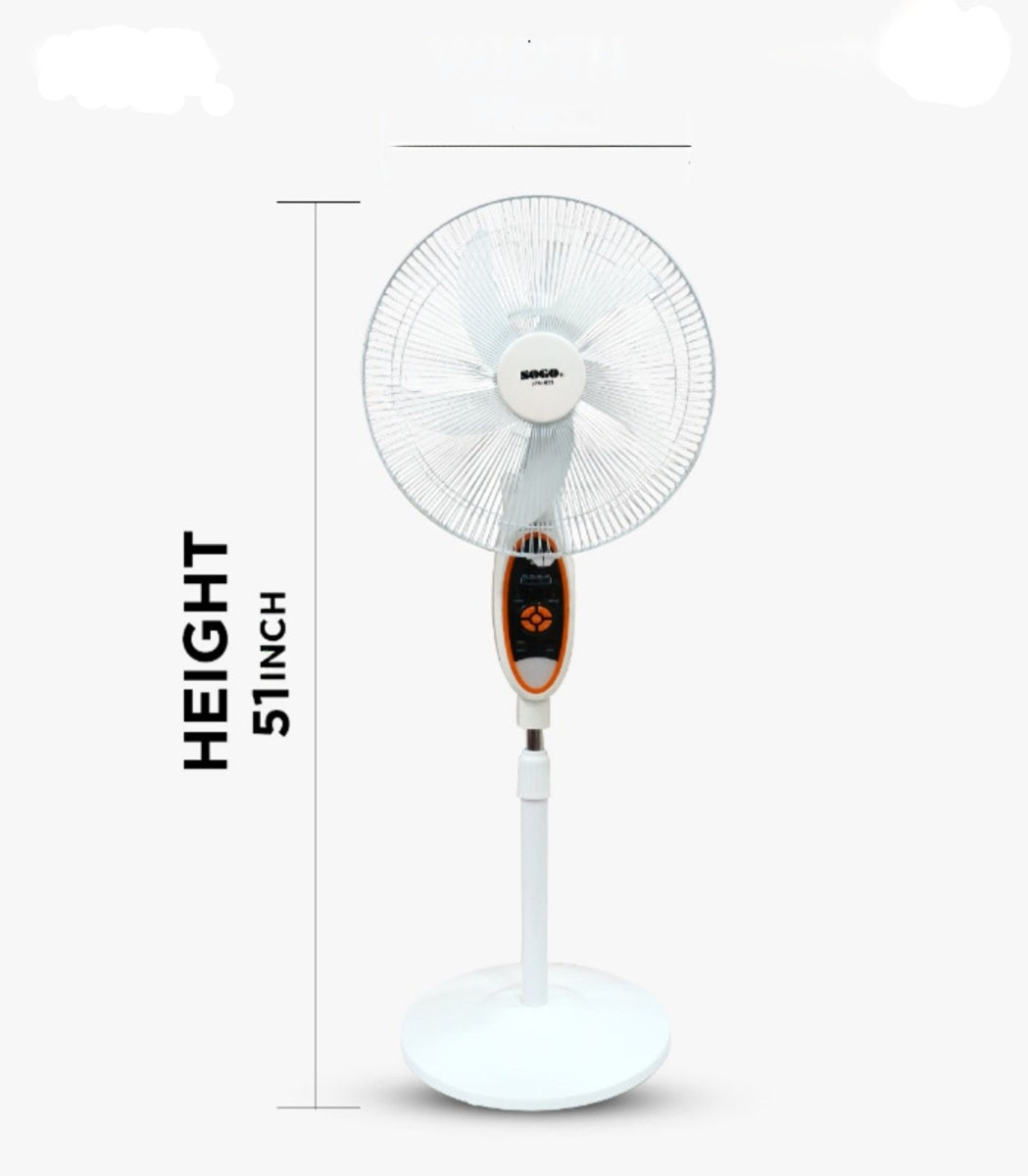 Sogo Rechargeable Stand / Pedestal Fan (JPN-633) with LED Light & USB Output