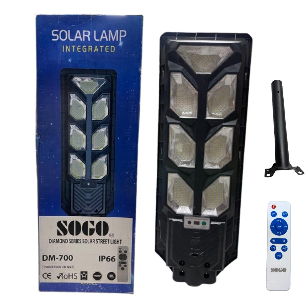 Sogo DM-700 Diamond Series Solar Street Light – 700W | IP66 Waterproof with Remote