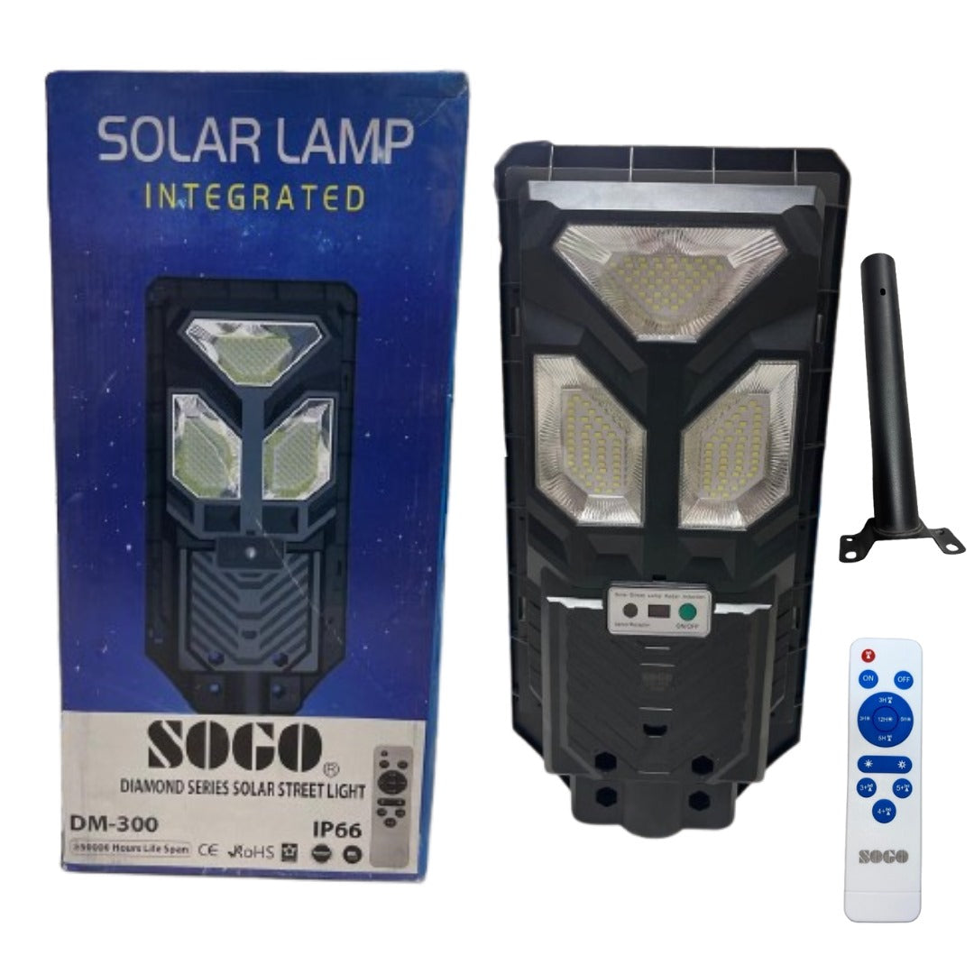 Sogo Solar Street Light DM-300 – Diamond Series (Integrated, IP66, Remote Control)