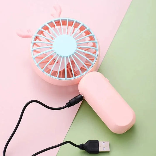 Macaron Color Mini Handheld - Portable Fan Built-in Battery