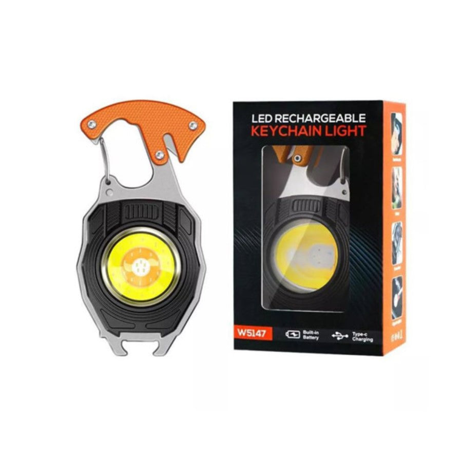 LED Rechargeable Flashlight Multi Tool Keychain (W5147)