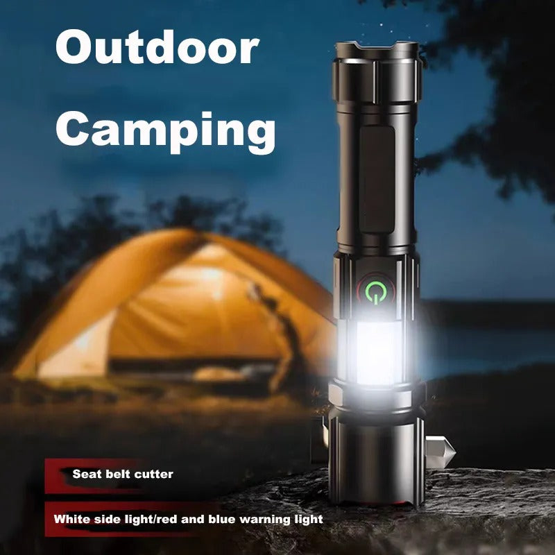Rechargeable Multi Functional Emergency 2210 Torch Imported Flashlight & Power Bank - 2KM Range