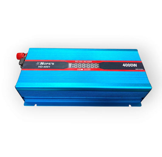 Hopes DC Converter 4000W DC 12V to AC 220V Inverter with Display Screen
