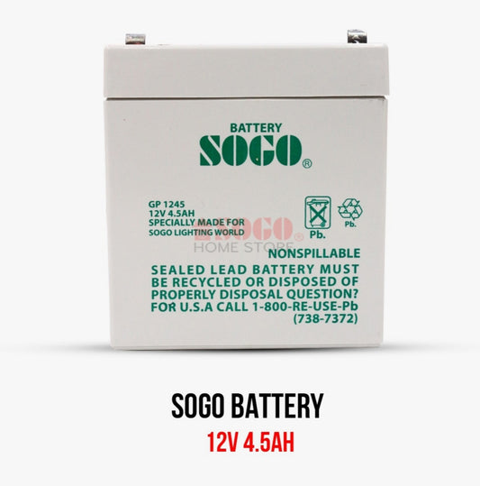 SOGO Rechargeable Dry Battery 12V 4.5AH