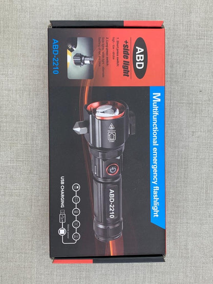 Rechargeable Multi Functional Emergency 2210 Torch Imported Flashlight & Power Bank - 2KM Range
