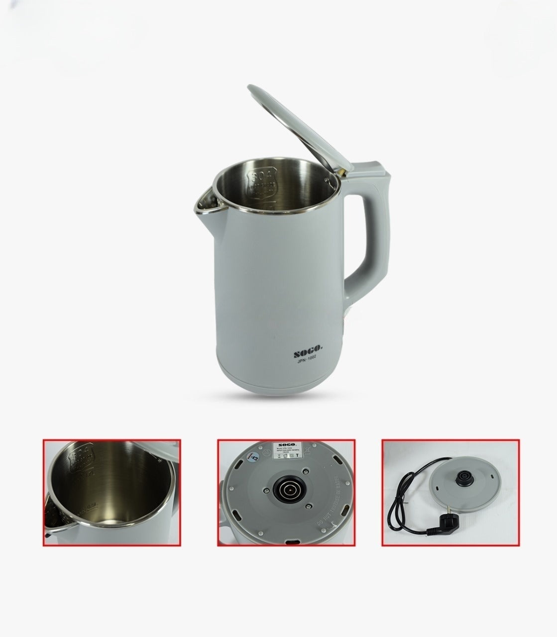 Sogo Electric Kettle JPN-1002 – 1.7 Litre | 1800W Fast Boil | Lightweight & Energy Efficient