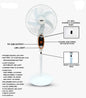 Sogo Rechargeable Stand / Pedestal Fan (JPN-633) with LED Light & USB Output