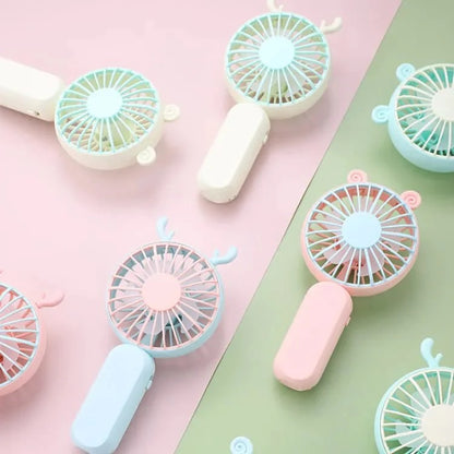 Macaron Color Mini Handheld - Portable Fan Built-in Battery