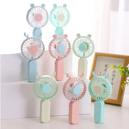 Macaron Color Mini Handheld - Portable Fan Built-in Battery