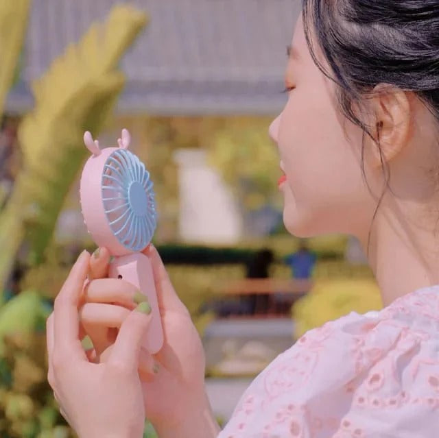 Macaron Color Mini Handheld - Portable Fan Built-in Battery