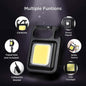 Multi-Function COB Rechargeable Keychain Light Mini Flashlight Portable Pocket Work Light with Bottle Opener