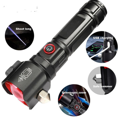 Rechargeable Multi Functional Emergency 2210 Torch Imported Flashlight & Power Bank - 2KM Range
